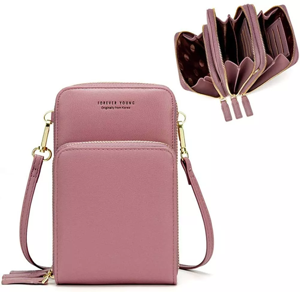 PU Leather RFID Blocking Small Crossbody Cell Phone Bag for Women Wallet  Purse