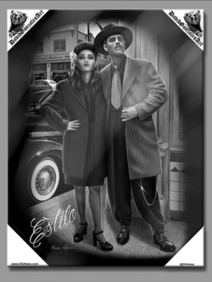 DGA Estilo Chicano  Lowrider Stretched Canvas Wall Art  Wooded Frame 
