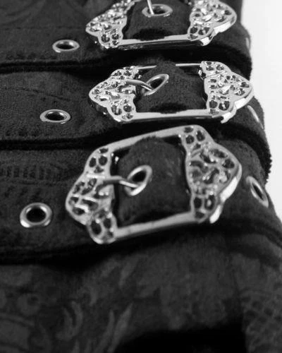 Punk Rave Mens Vest Waistcoat Tailcoat Black Velvet Gothic Steampunk Victorian - Picture 21 of 21