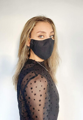 Wiederverwendbare Baumwolle Dreilagige Gesichtsmaske Waschbar Schutzhülle mit Weißer Schlaufe