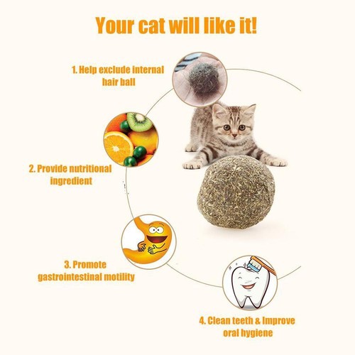 2 pcs Purrfect Pet Snacks Catnip and Mint Ball Toy for Feline Fun and Games E5K5 - Picture 14 of 17