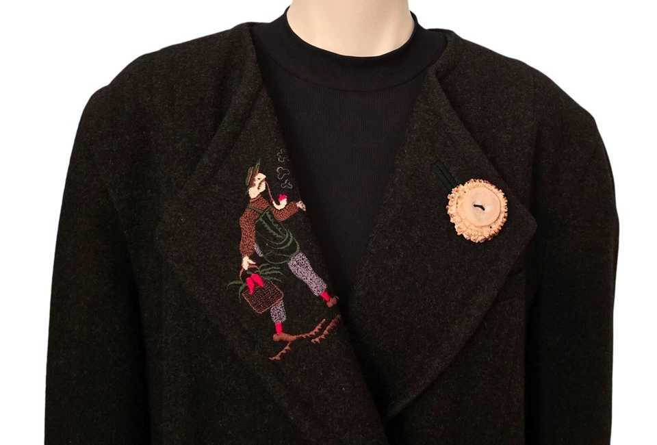 Julius Lang Damen Janker Jacke Loden Blazer Doppelreiher Gr. 46 Hirsch Knöpfe - Bild 3 von 4