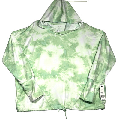 Zelos Hoodie Womens XL Athletic Green Tie Dye Lightweight Hooded Pullover New