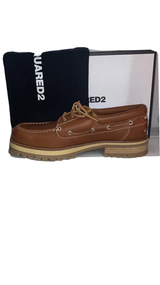 DSQUARED2 Zapato Derby De Cuero Para Hombre Talla Eu 40 Marrón DQ204 - Imagen 2 de 4