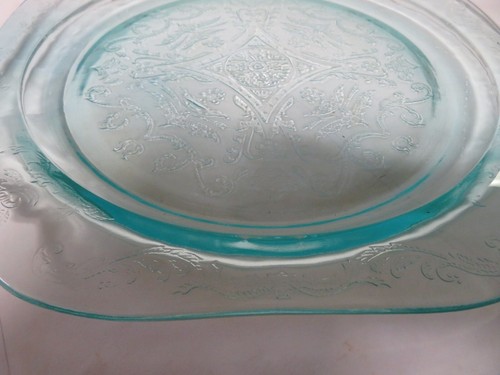 Indiana Glas Federal Madrid Erinnerung Essteller 10 1/4" türkis aquamarin - Bild 5 von 7