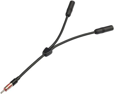 Car Antenna Splitter FM AM Radio Antenna Adapter DIN Male 2 Female for Vehicle