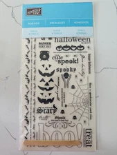 Stampin Up Rub-ons Chills & Thrills Halloween Pumpkin Spooky Scrapbooking Crafts