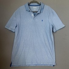 IZOD Polo Shirt Mens Large Blue Advantage Performance Stretch Short Sleeve
