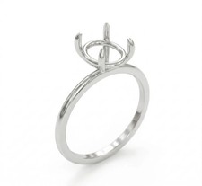 925 Sterling Silver 8x6mm Oval Semi Mount Ring Setting Solitaire Engagement Ring