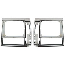 Headlight Door Set For 91-96 Jeep Cherokee 91-92 Comanche Left And Right Chrome
