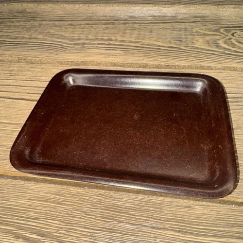 Vintage Hull Pottery Brown Drip Rectangular Serving Dish 4.25x5.75”