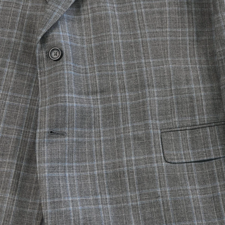 Blazer Traje Chaqueta Abrigo Deportivo Pronto Uomo 60L Gris Lana a Cuadros Para Hombre Foto 3 de 4