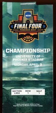 2017 FINAL FOUR CHAMPIONSHIP NORTH CAROLINA GONZAGA FINALS TICKET Basketball