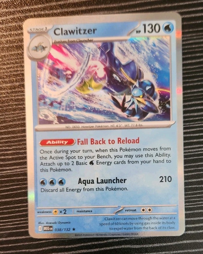 Pokemon - Clawitzer 038/132 - Mega Evolution - Rare Holo Card