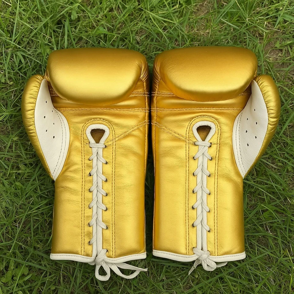 Guantes de Boxeo Everlast Elite Pro Con Cordones Tipo Pro Guantes de Sparring Dorado 8oz-16oz Foto 2 de 2