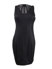 Guess Women's Illusion-Striped Bodycon Dress (6, Black)
