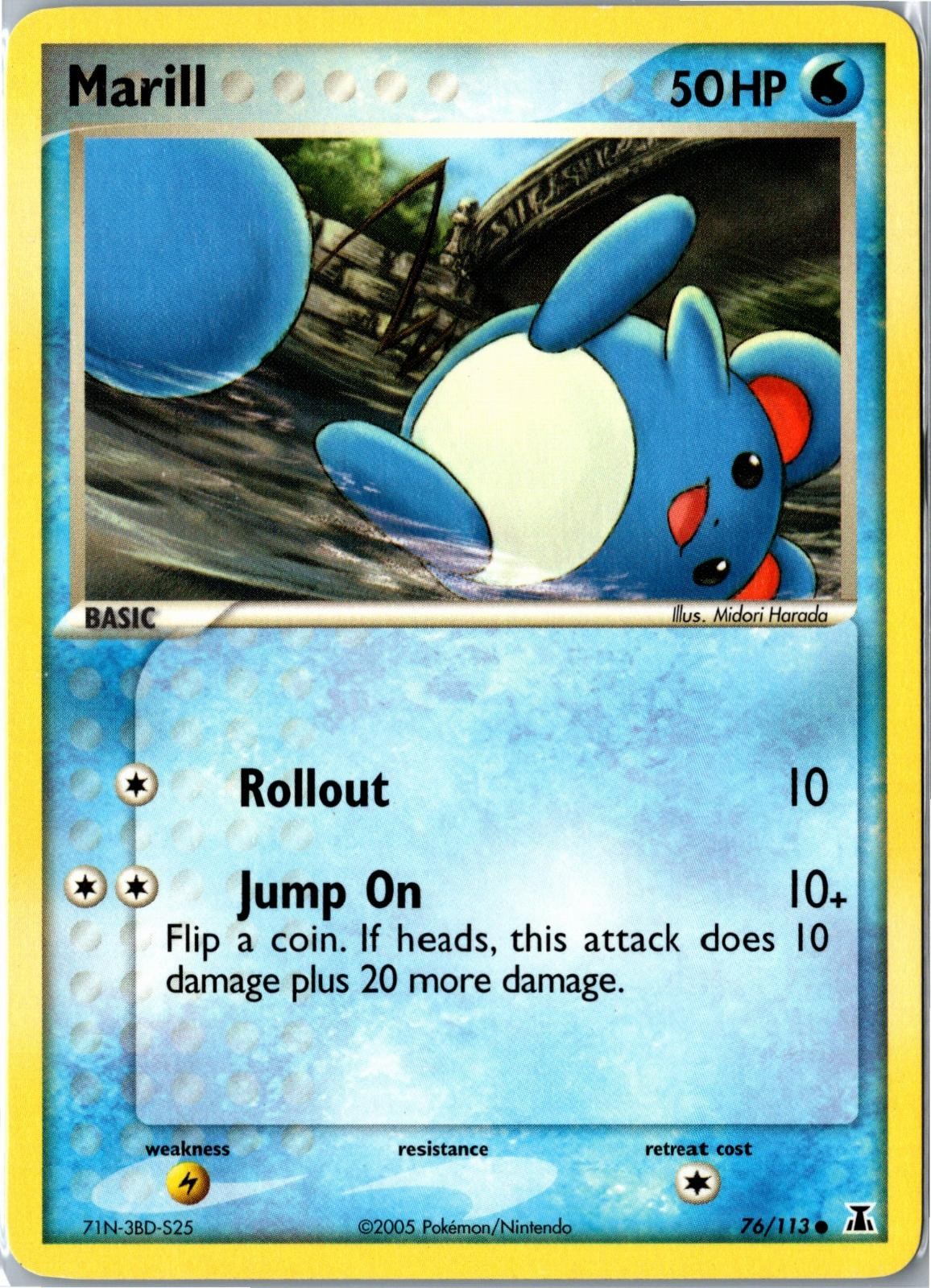 Pokemon Card - Marill 76/113 Delta Species Common Lightly Played