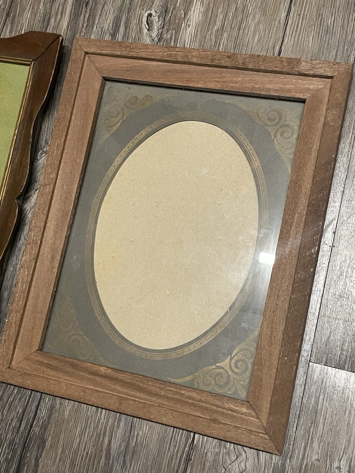 Lote de marcos de madera vintage 9x12 festoneados ondulados ovalados ornamentados aserrados en cuartos Foto 3 de 4