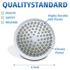 6'' High Pressure Bathroom Waterfall Shower Head Brushed Nickel Angle Adjustable — photo 4
