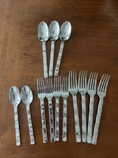 Cuisinart Elite Stainless Marjorie  Lot Of 13  Mix Wavy Handle Glossy CFE-01-M20