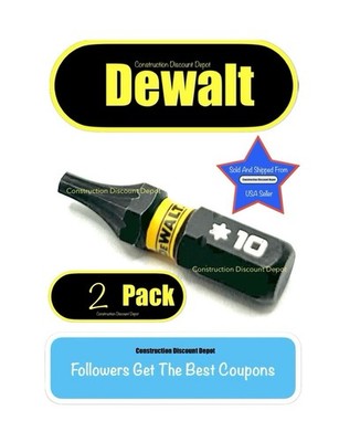 2 Pack Dewalt Flextorq IMPACT READY Bit T-10 1'' Torx Drill Bits T10