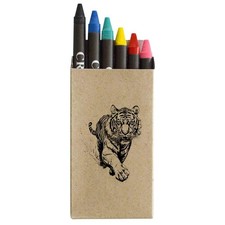 'Tiger Running' Coloured Crayon Set (CY00027515)