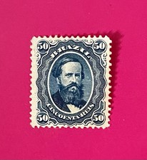 Antique Brasil 1866 Emperor Dom Pedro 50 Reis sc#56 MNG Stamp