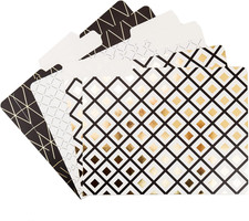 Fashion File Folders, 1/3-Cut Tabs in Assorted Positions, Letter Size, Office Su