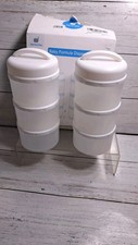 Stackable Formula Dispenser Portable Milk Powder Container, 2 Pack White