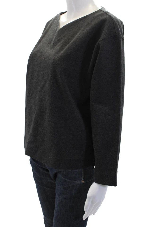 Victoria Beckham женщин v-образным вырезом длинные рукава Boxy блузка серый размер S - Изображение 2 из 4