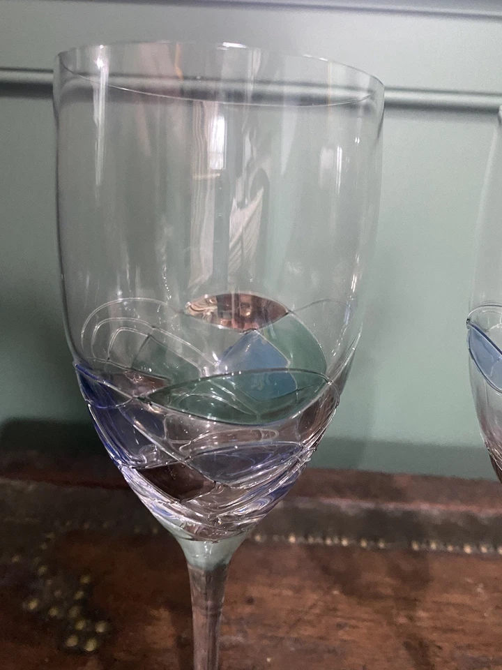 "Copas de vino Artland Helios vintage vitral diseño mosaico cristal 10""" Foto 2 de 4