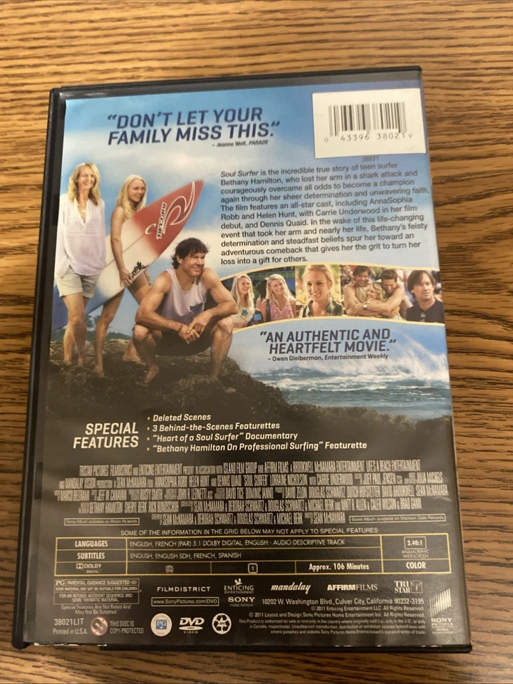 Soul Surfer DVD With Blockbuster Case - Image 2 of 4