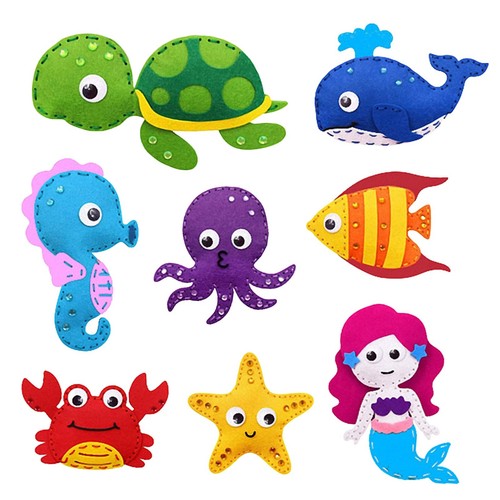 Kit de manualidades de costura para niños animales de fieltro niños regalos de cumpleaños juguetes educativos St...