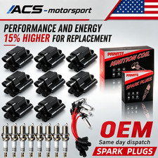 8x Oem Square Ignition Coil Spark Plug Wire For Chevy Gmc 4.8 5.3 6.0l Uf271