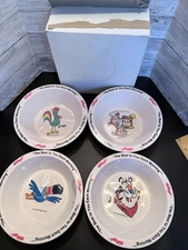 Vintage Kellogg’s Cereal Bowls, Complete 1995 Collector Set Of 4 NOS In Box