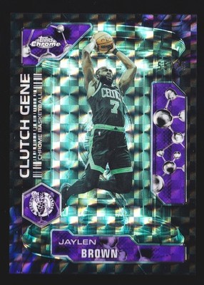 2025 Topps Chrome Update Jaylen Brown Clutch Gene Purple Geometric Refractor /75