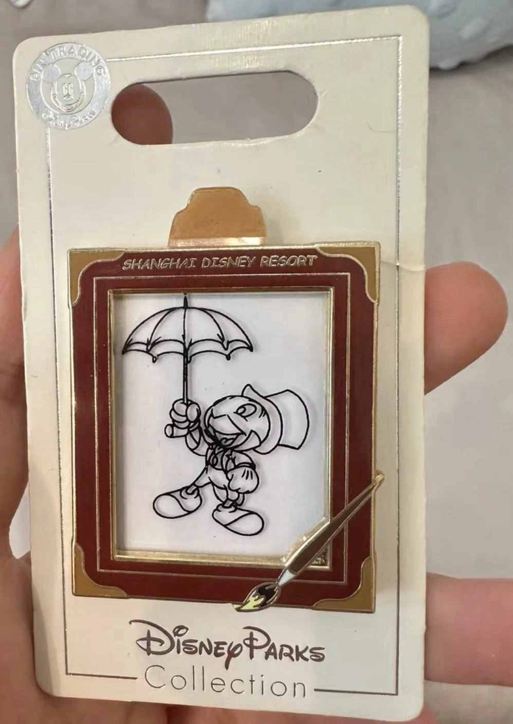 Shanghai Disney Resort Jiminy Cricket Slider Pin Pinocchio Disney Pin