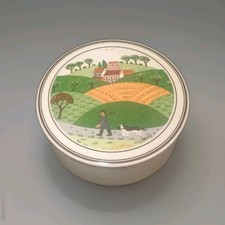  bonbonnière porcelaine Villeroy Et Boch décor naïf signé LAPLAU 
