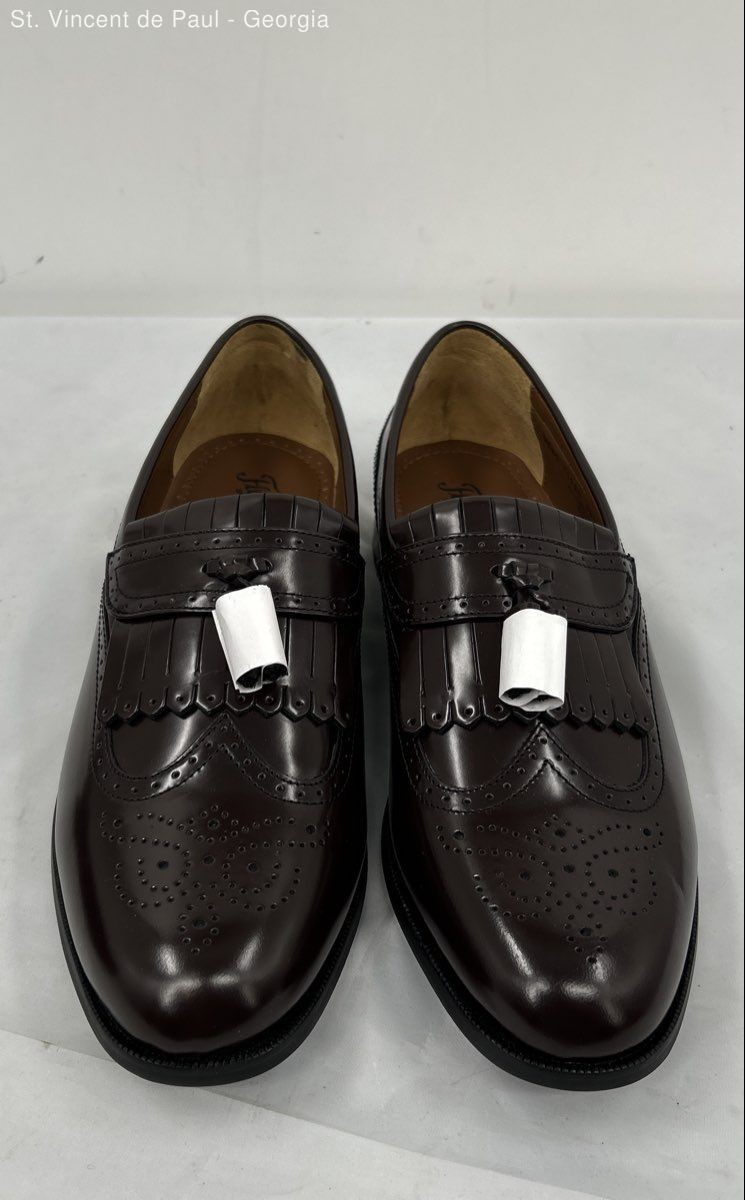 Florsheim Brown Leather Wingtip Tassel Loafer Solid Brogue  display picture 3