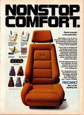 Recaro Vintage Magazine Ad Car Seats Orthopedic Sport Orange Brown 1980s