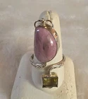 Vintage Handcrafted Sterling Silver Topaz And Stone Unique One Of A Kind Ring...
