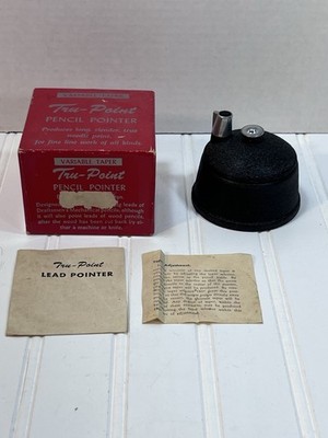 Vintage Tru-Point Pencil Pointer Lead Pencil Sharpener w/ Box & Instructions