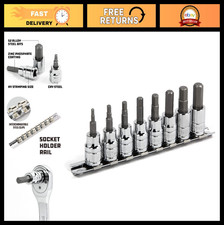 8-piece Hex Bit Socket Set 38 Drive Metric 3-10mm Ball End Sockets Storage
