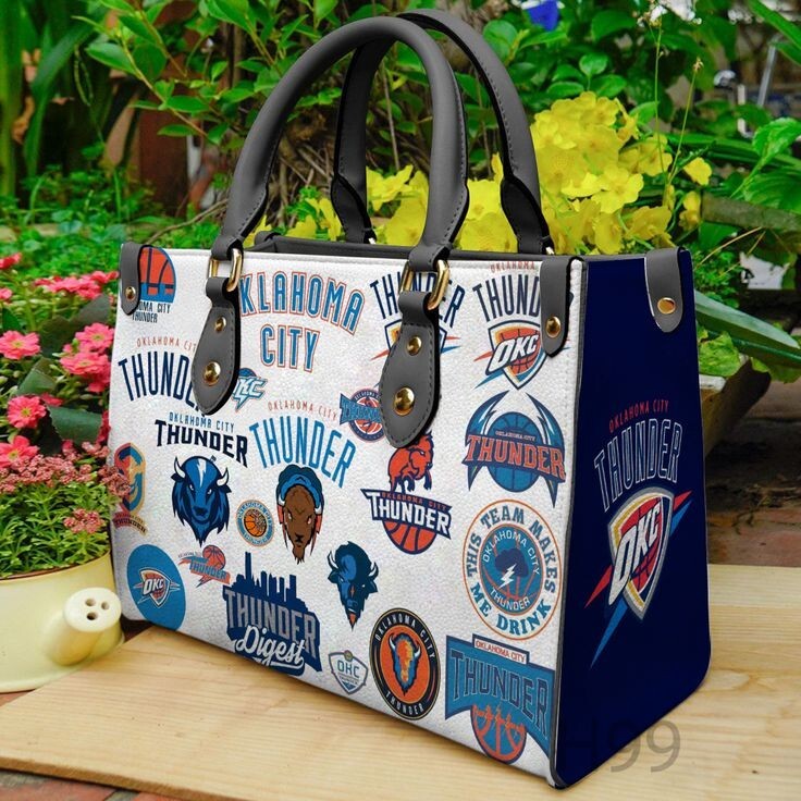 Personalized Oklahoma City Basketball Team Thunders Leather Handbag