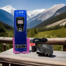 Vintage ELECTRIC  BLUE Sanyo Katana Flip Phone Sprint Cellular W/Chgr   WORKS