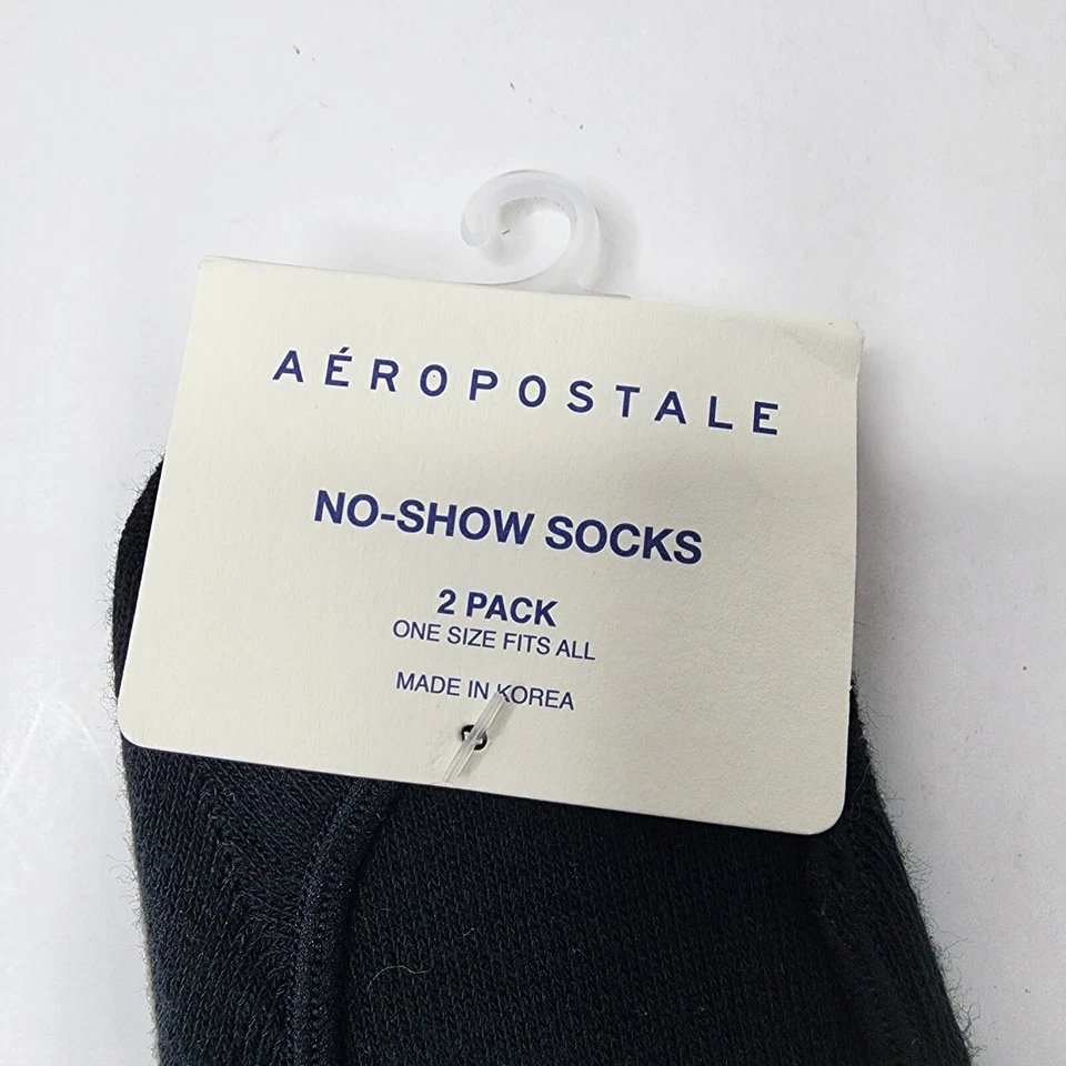 Aeropostale Womens 2 Pack Basic Lightweight Socks, Black, One Size No Show - Image 4 of 4