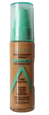 Almay Clear Complexion Makeup Salicylic Acid Probiotics & Aloe #400 Neutral NEW