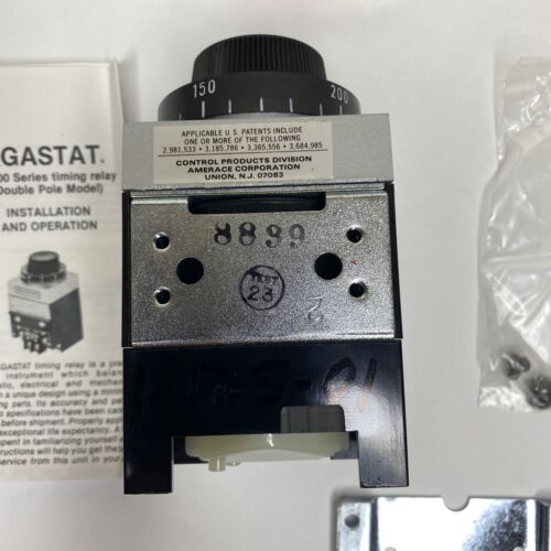 AGASTAT E7012AE002 Timing Relay Double Pole Model 20-200 Seconds 120V 60 Hz NOS - Picture 7 of 9
