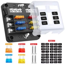 6 Way Auto LED Blade Fuse Box Block Holder 12V 24V Car Power Distribution Relay