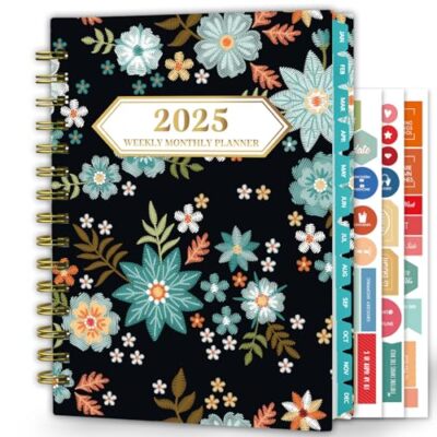  2025 Planner, 12-Month Daily Weekly Monthly Planner from Blue Embroidery
